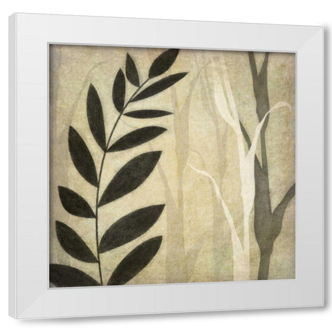 Leaves in the Mist I White Modern Wood Framed Art Print by Emery, Kristin