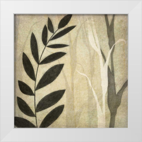 Leaves in the Mist I White Modern Wood Framed Art Print by Emery, Kristin