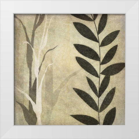 Leaves in the Mist II White Modern Wood Framed Art Print by Emery, Kristin