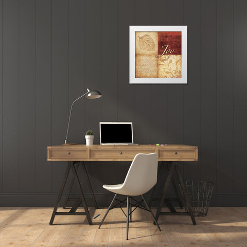 Red and Gold Joy I White Modern Wood Framed Art Print by Emery, Kristin