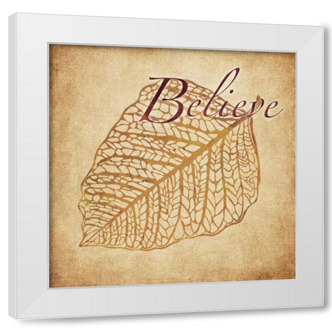 Red and Gold Believe White Modern Wood Framed Art Print by Emery, Kristin