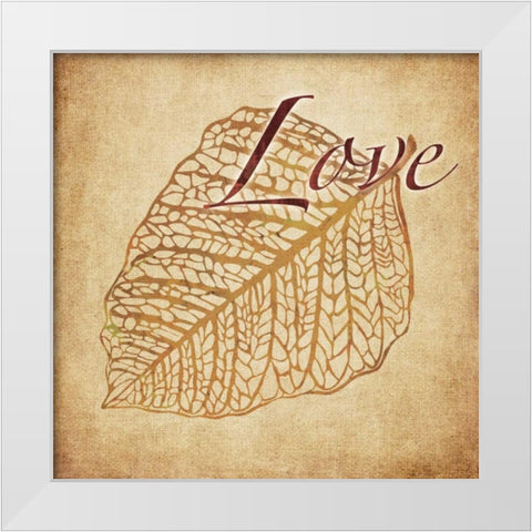 Red and Gold Love White Modern Wood Framed Art Print by Emery, Kristin