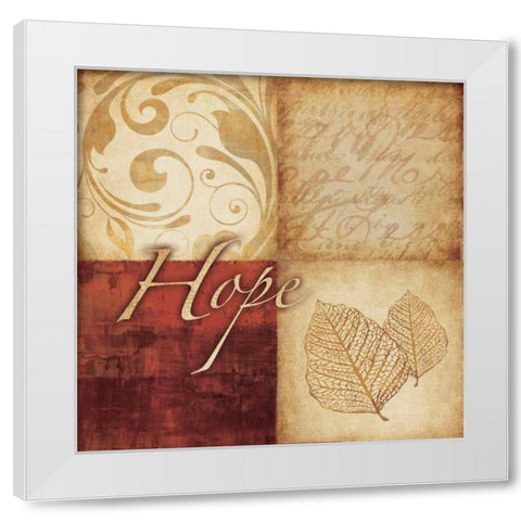 Red Gold Hope White Modern Wood Framed Art Print by Emery, Kristin