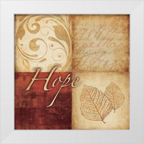 Red Gold Hope White Modern Wood Framed Art Print by Emery, Kristin