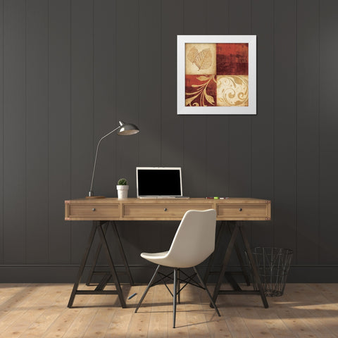 Red Gold 3 White Modern Wood Framed Art Print by Emery, Kristin