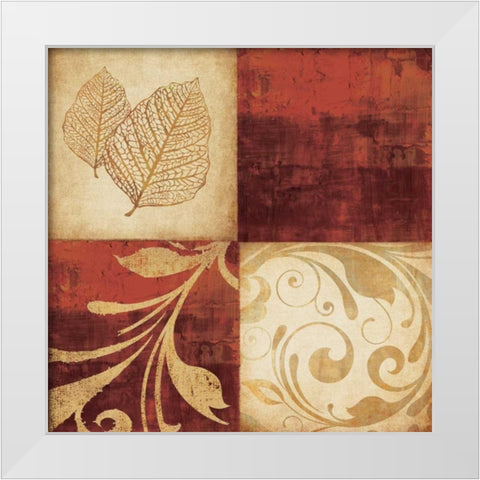 Red Gold 3 White Modern Wood Framed Art Print by Emery, Kristin