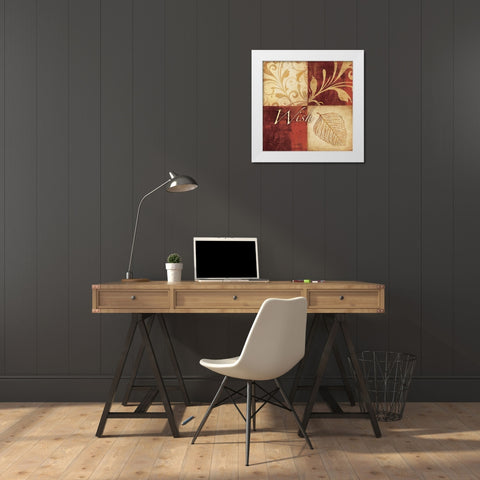 Red Gold White Modern Wood Framed Art Print by Emery, Kristin