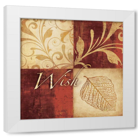Red and Gold Wish I White Modern Wood Framed Art Print by Emery, Kristin