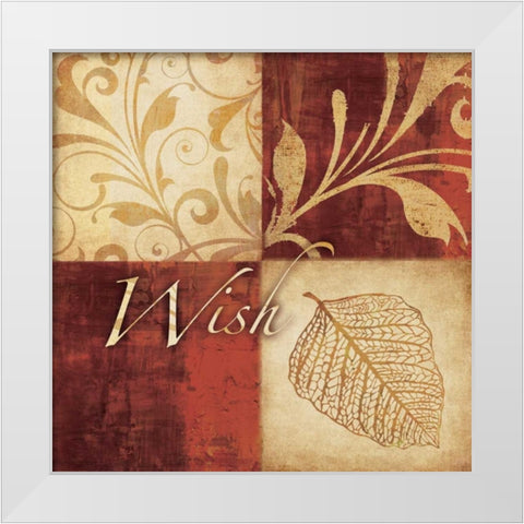 Red and Gold Wish I White Modern Wood Framed Art Print by Emery, Kristin