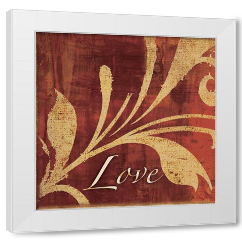 Red Gold Love White Modern Wood Framed Art Print by Emery, Kristin