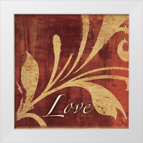 Red Gold Love White Modern Wood Framed Art Print by Emery, Kristin