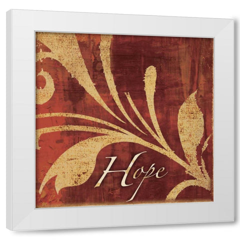 Red Gold Hope White Modern Wood Framed Art Print by Emery, Kristin