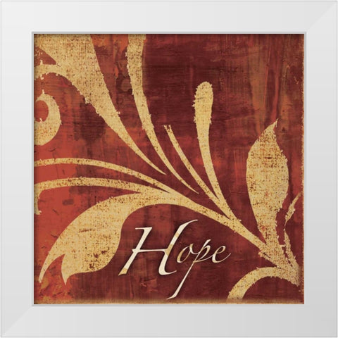 Red Gold Hope White Modern Wood Framed Art Print by Emery, Kristin