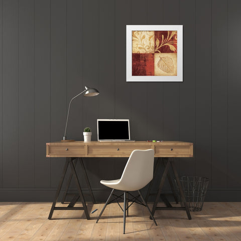 Red Gold 4pk White Modern Wood Framed Art Print by Emery, Kristin