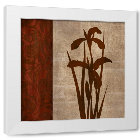 Wine Iris I White Modern Wood Framed Art Print by Emery, Kristin