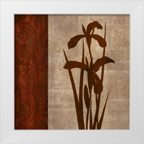 Wine Iris I White Modern Wood Framed Art Print by Emery, Kristin
