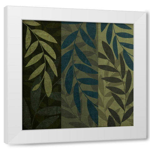 Green and Blue 3 Panel I White Modern Wood Framed Art Print by Emery, Kristin