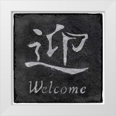 Welcome White Modern Wood Framed Art Print by Emery, Kristin