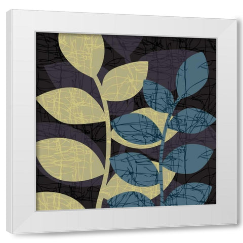 Scribble Leaves I White Modern Wood Framed Art Print by Emery, Kristin