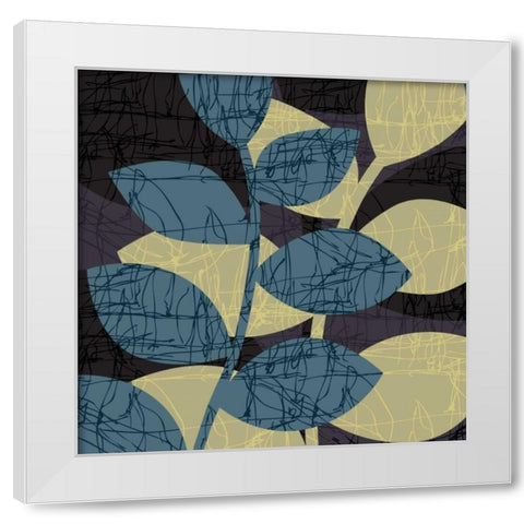 Scribble Leaves II White Modern Wood Framed Art Print by Emery, Kristin