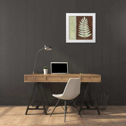 Fern I White Modern Wood Framed Art Print by Emery, Kristin