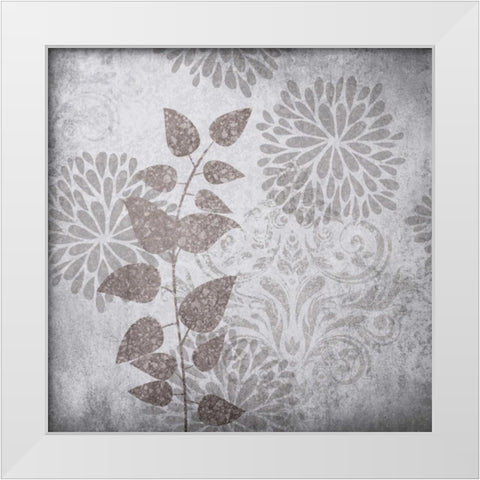 Warm Gray Flowers I White Modern Wood Framed Art Print by Emery, Kristin