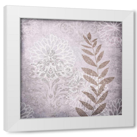 Warm Leaves White Modern Wood Framed Art Print by Emery, Kristin