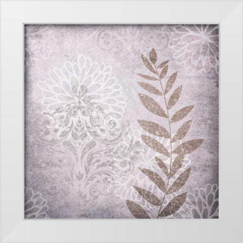 Warm Leaves White Modern Wood Framed Art Print by Emery, Kristin