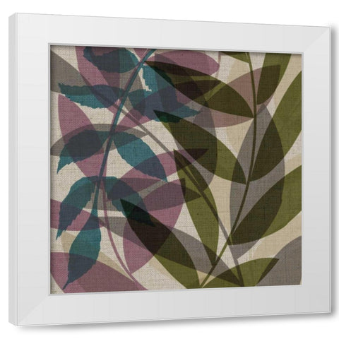 Purple Green Leaves Mate White Modern Wood Framed Art Print by Emery, Kristin