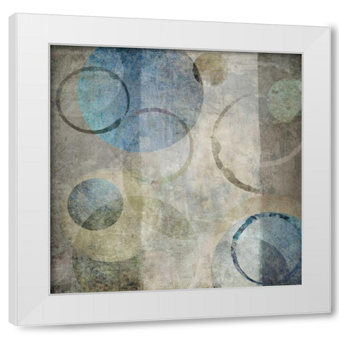 Stone Circles Blue I White Modern Wood Framed Art Print by Emery, Kristin