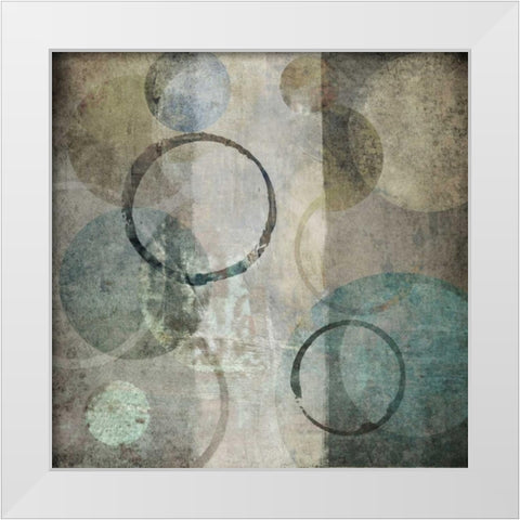 Stone Circles Blue II White Modern Wood Framed Art Print by Emery, Kristin
