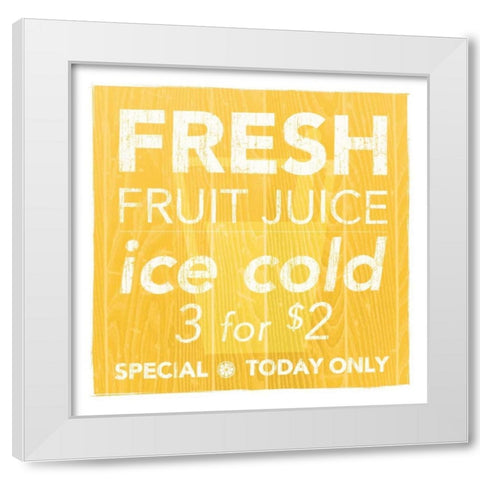 Fresh Juice Yellow White Modern Wood Framed Art Print by Emery, Kristin