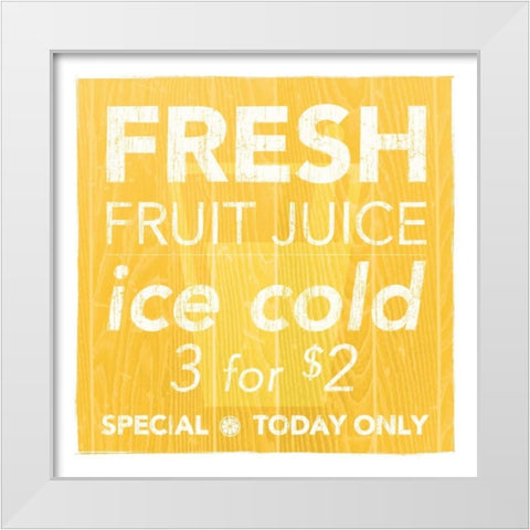 Fresh Juice Yellow White Modern Wood Framed Art Print by Emery, Kristin