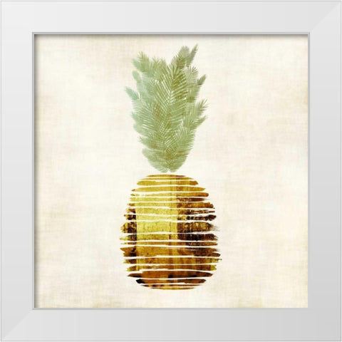 Pineapple White Modern Wood Framed Art Print by Emery, Kristin