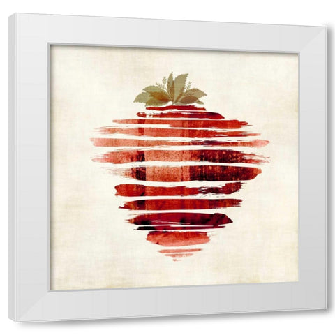 Strawberry White Modern Wood Framed Art Print by Emery, Kristin