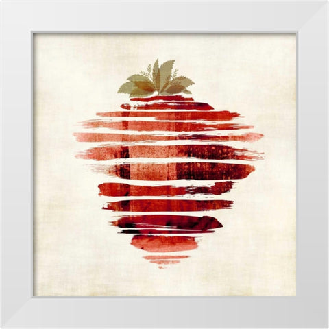Strawberry White Modern Wood Framed Art Print by Emery, Kristin