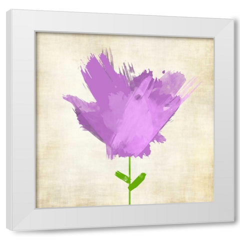 Brush Stroke Flowers Violet White Modern Wood Framed Art Print by Emery, Kristin