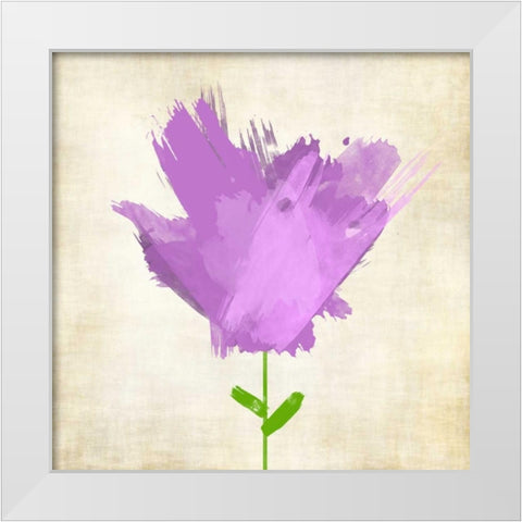 Brush Stroke Flowers Violet White Modern Wood Framed Art Print by Emery, Kristin