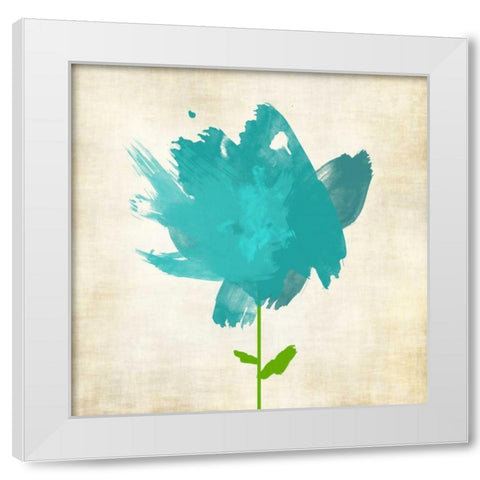 Brush Stroke Flowers Blue I White Modern Wood Framed Art Print by Emery, Kristin