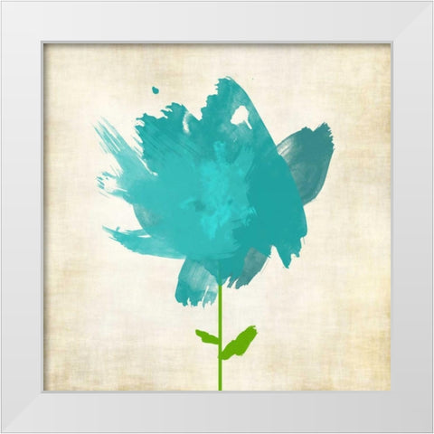 Brush Stroke Flowers Blue I White Modern Wood Framed Art Print by Emery, Kristin
