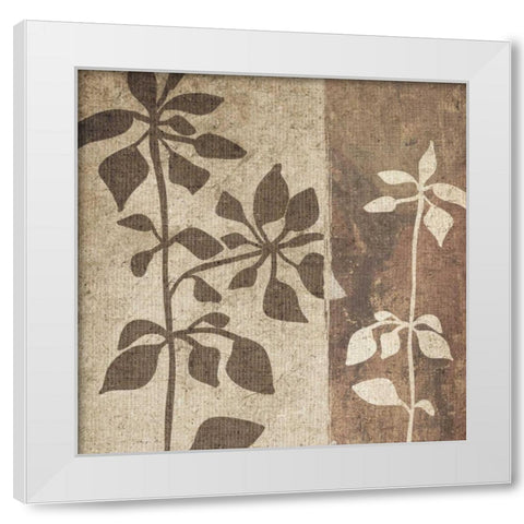 Neutral Leaves I White Modern Wood Framed Art Print by Emery, Kristin