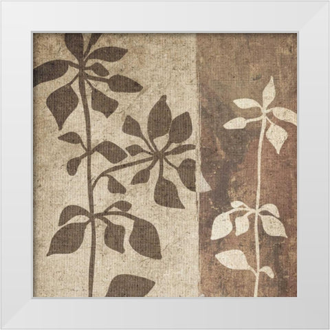 Neutral Leaves I White Modern Wood Framed Art Print by Emery, Kristin