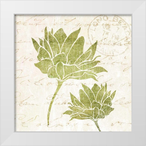 Hand Writing Flower II White Modern Wood Framed Art Print by Emery, Kristin