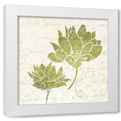 Hand Writing Flower I White Modern Wood Framed Art Print by Emery, Kristin