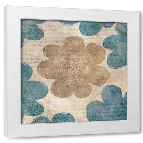 Flower Pattern Words II White Modern Wood Framed Art Print by Emery, Kristin