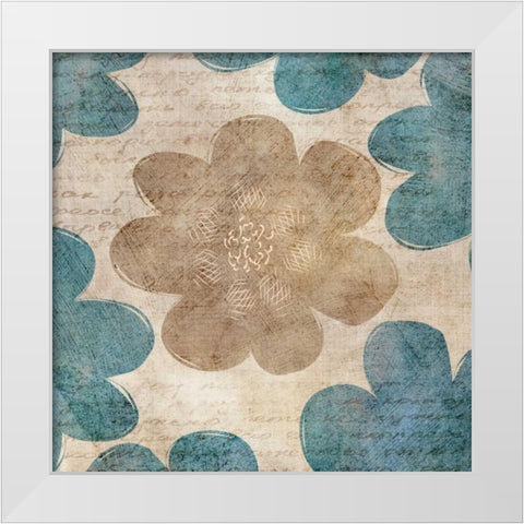 Flower Pattern Words II White Modern Wood Framed Art Print by Emery, Kristin