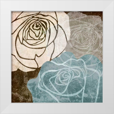 Rose I White Modern Wood Framed Art Print by Emery, Kristin