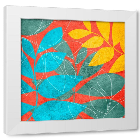 Tango Leaves 1 White Modern Wood Framed Art Print by Emery, Kristin