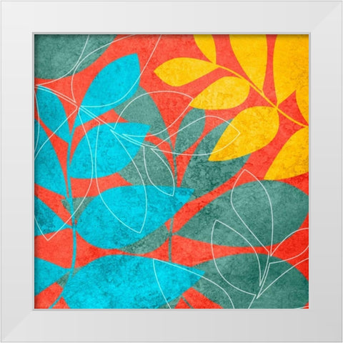 Tango Leaves 1 White Modern Wood Framed Art Print by Emery, Kristin