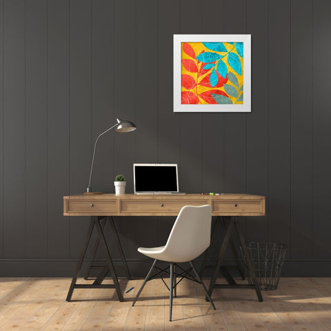 Tango Leaves 2 White Modern Wood Framed Art Print by Emery, Kristin